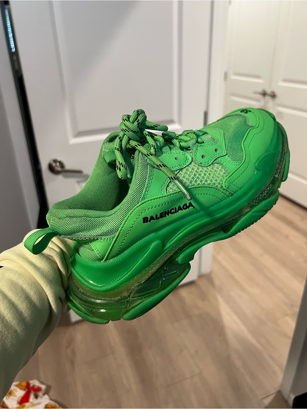 Balenciaga Triple S Electric Green Chunky Sneaker - Picture 3 of 7